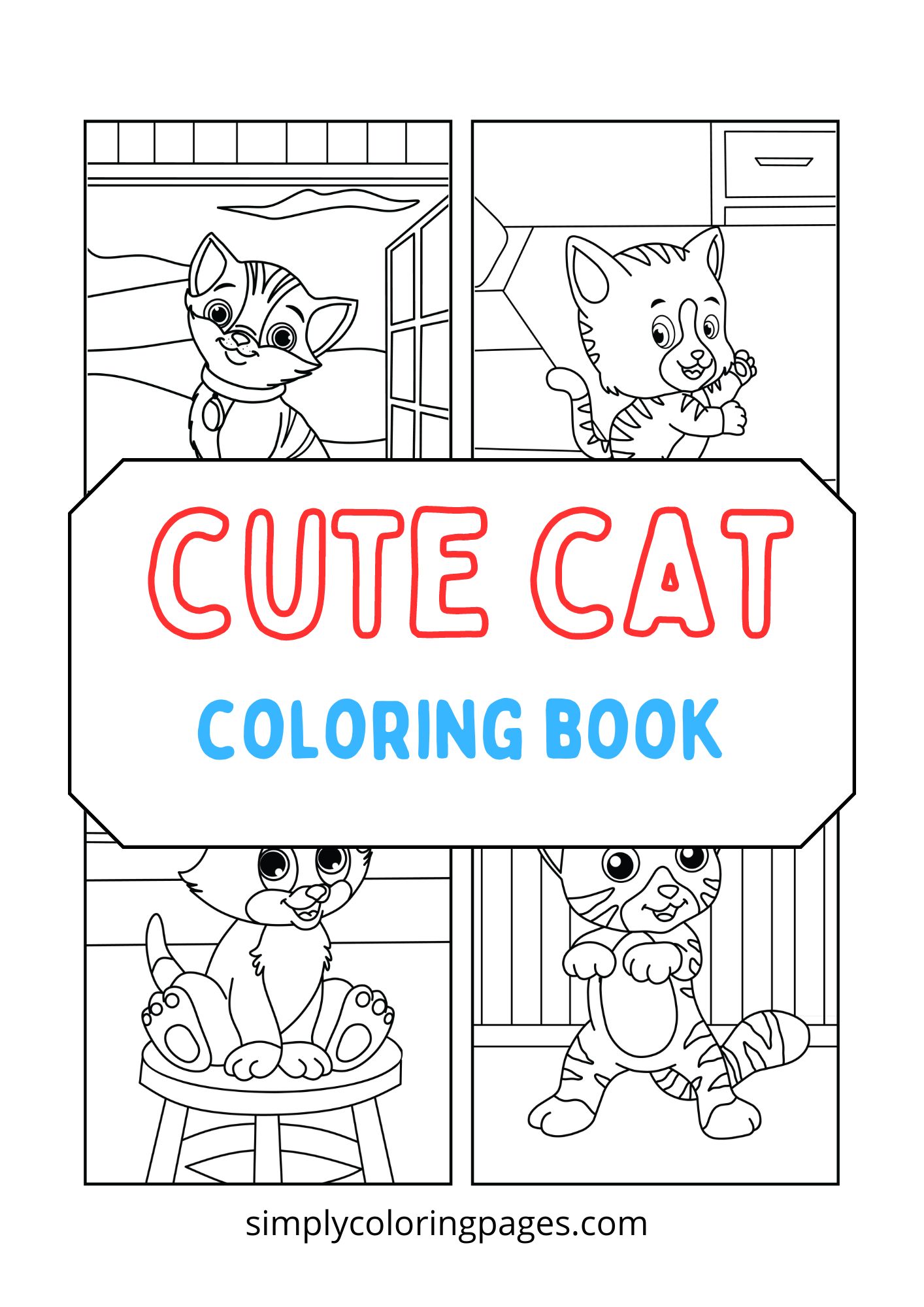 10+ Cat Coloring Pages for Kids