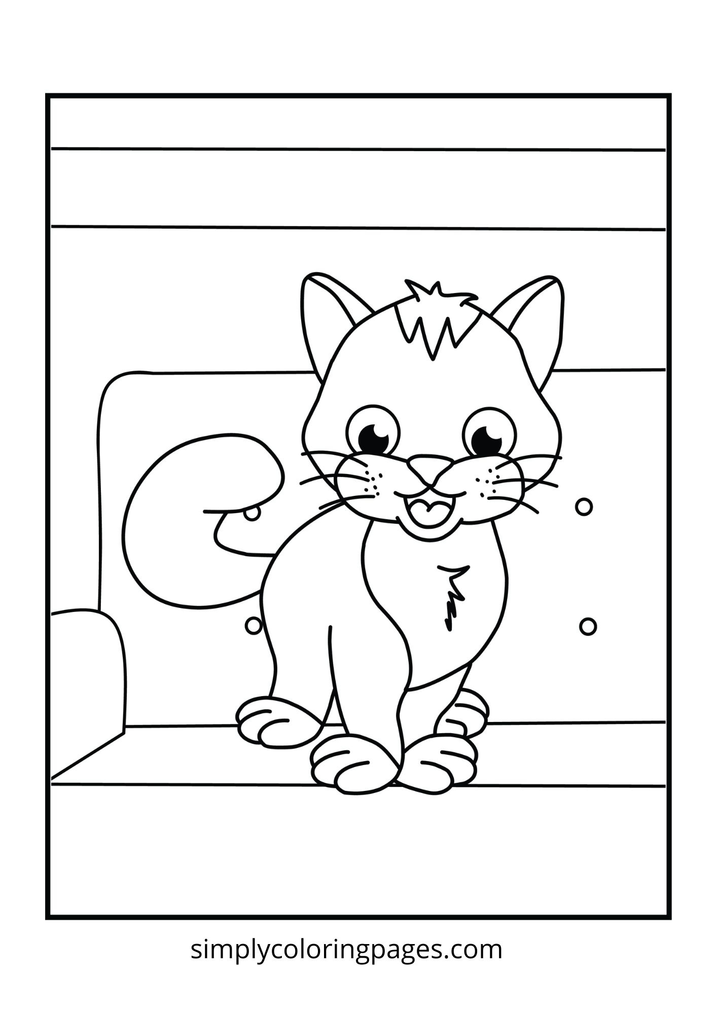 10+ Cat Coloring Pages for Kids