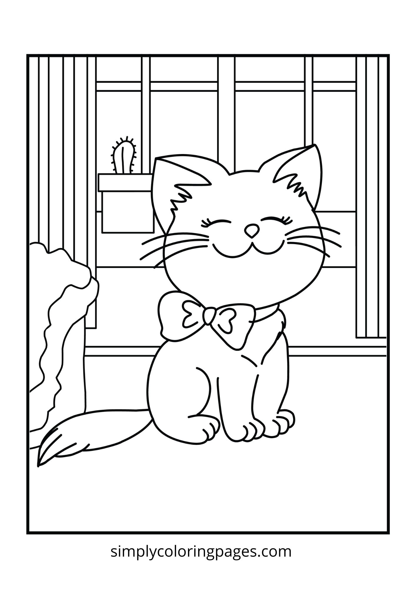 Cat Coloring Pages For Kids 6