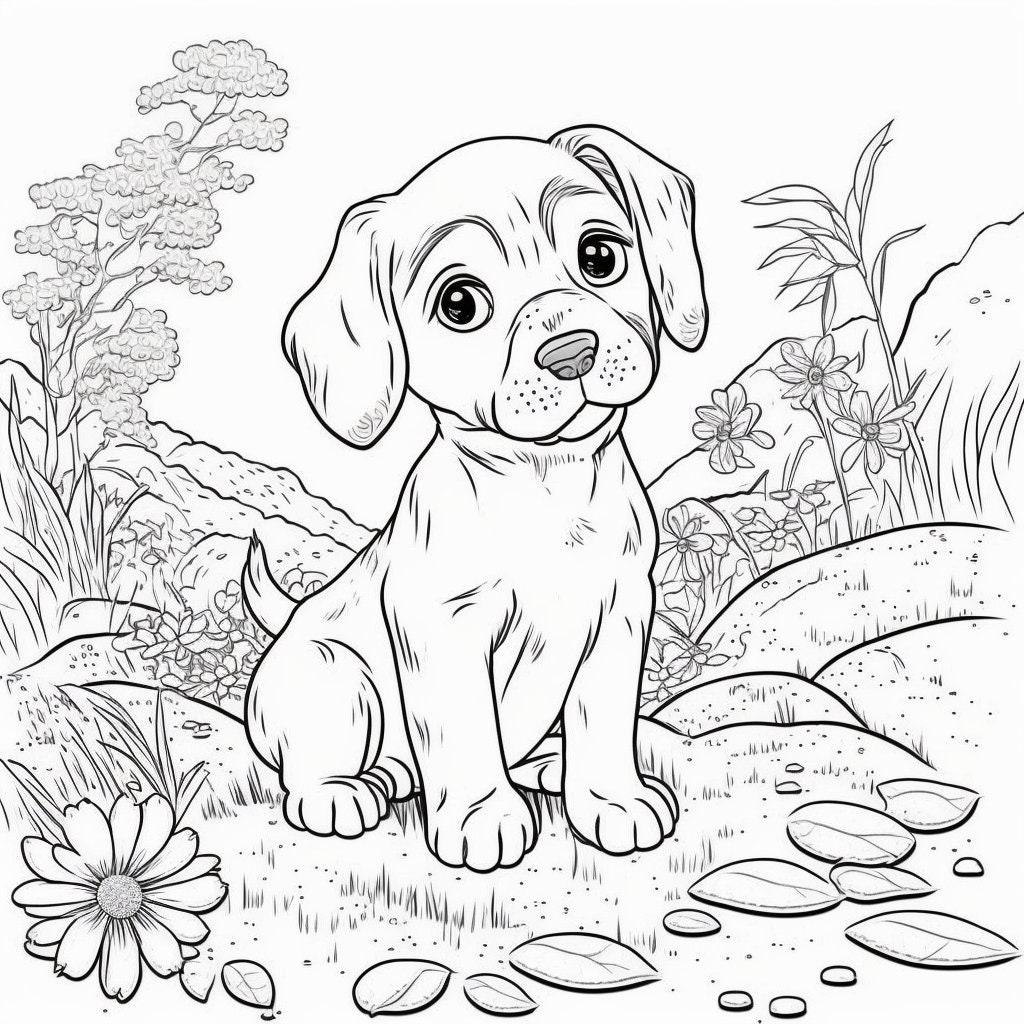 Dog Coloring Pages for Kids 13