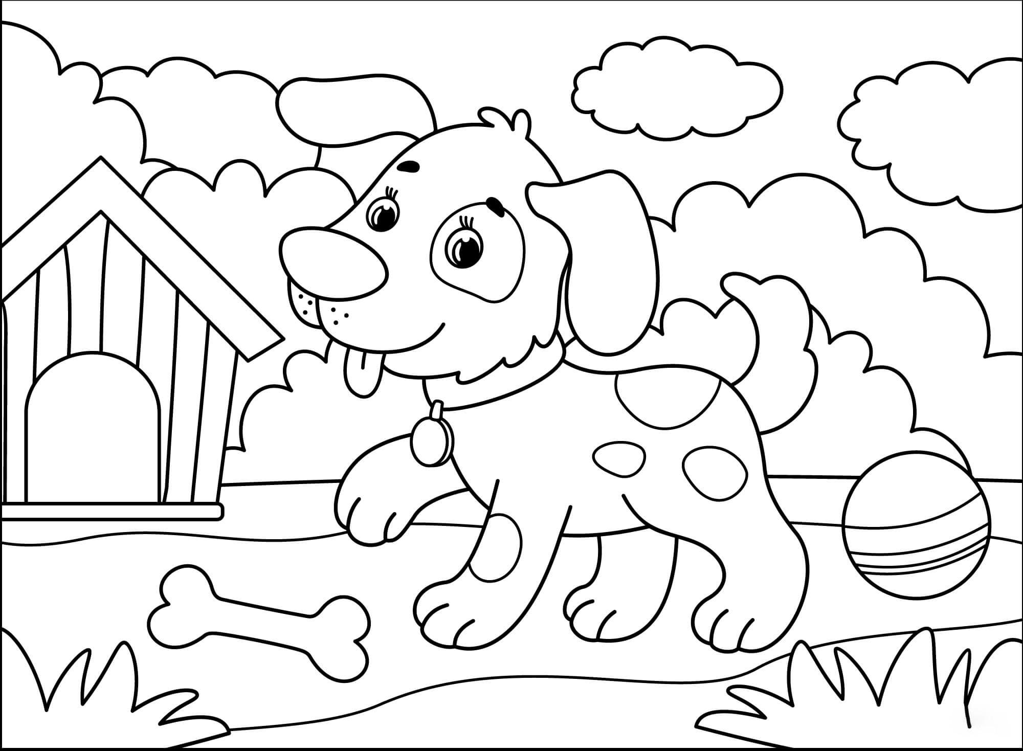 Dog Coloring Pages for Kids 36