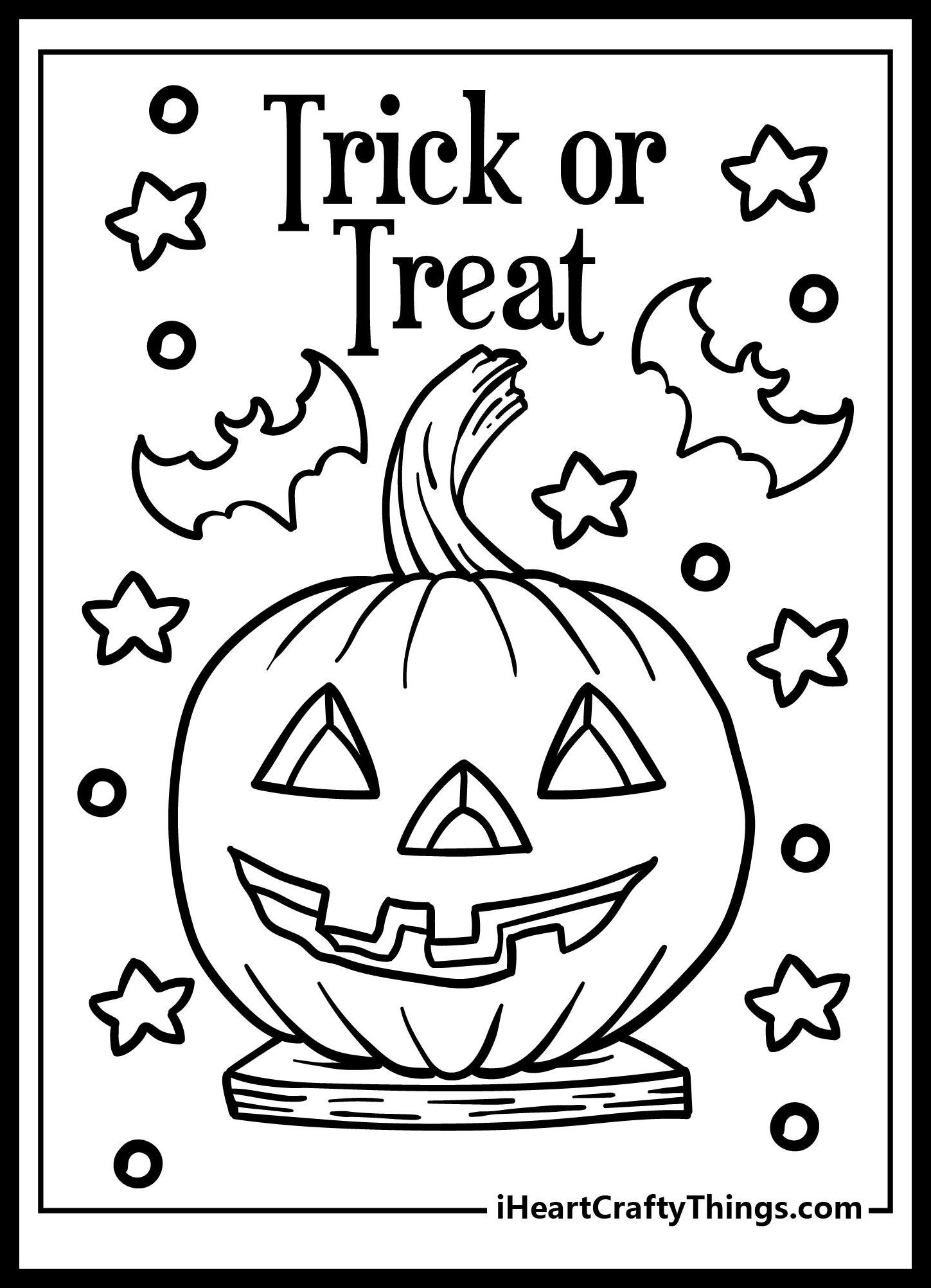 Printable Trick or Treat Coloring Pages 11