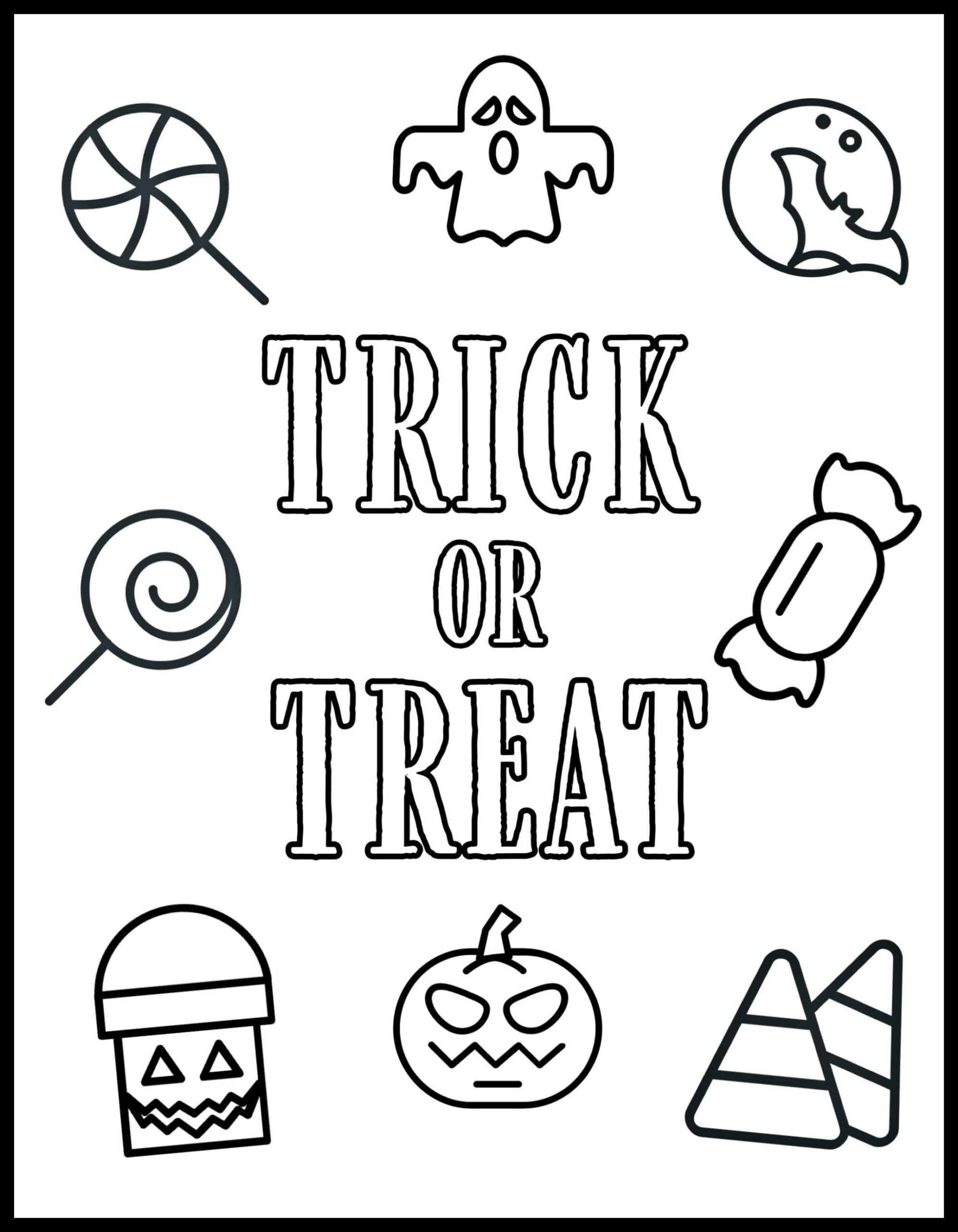 Printable Trick or Treat Coloring Pages 12