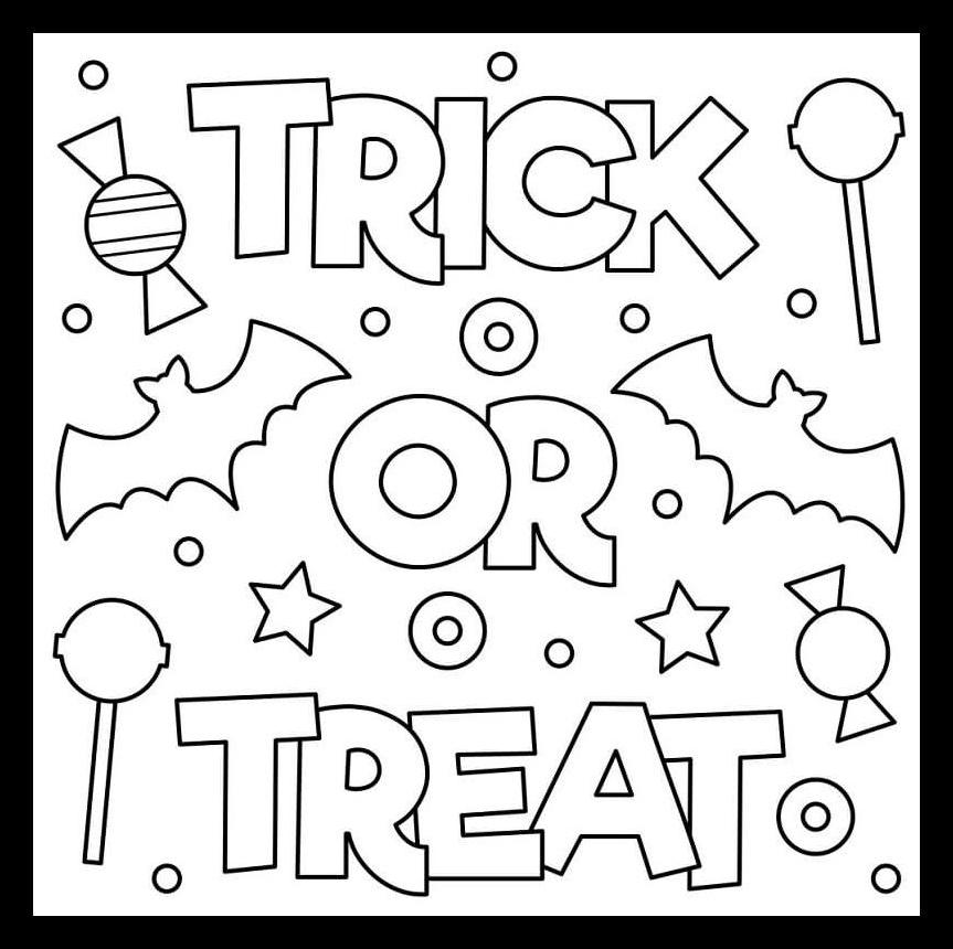 Printable Trick or Treat Coloring Pages 13