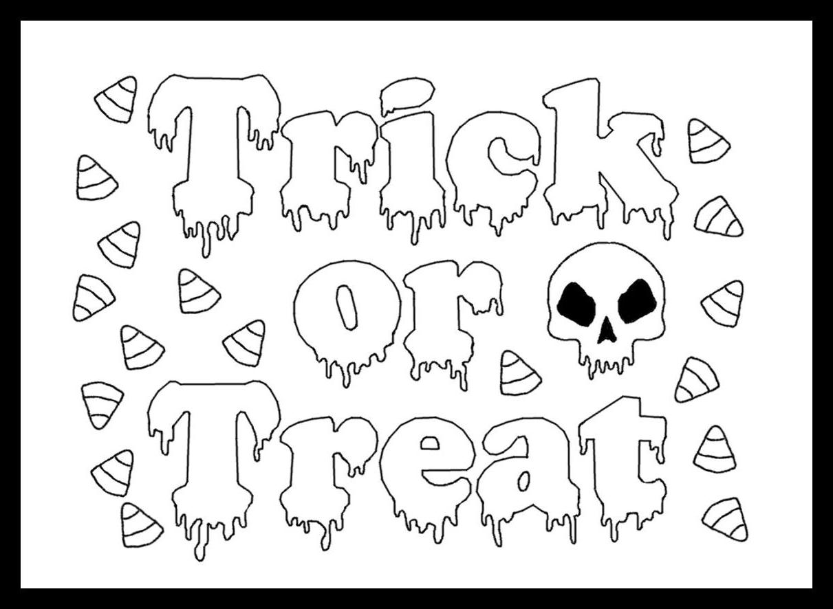 Printable Trick or Treat Coloring Pages 14