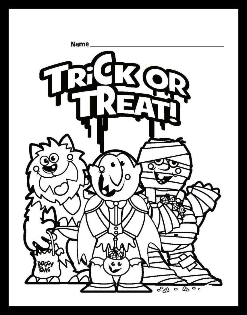 Printable Trick or Treat Coloring Pages 16