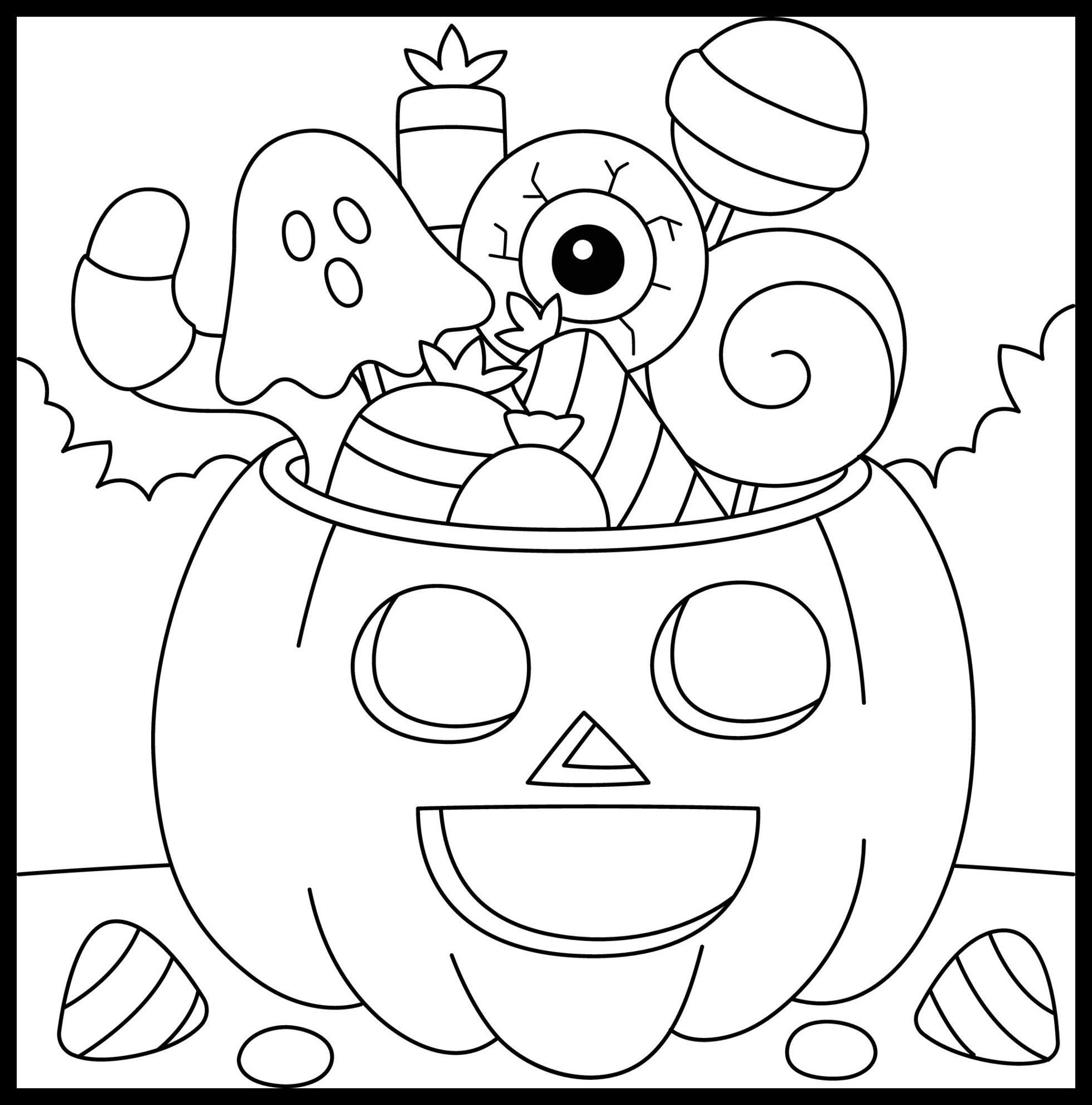 Printable Trick or Treat Coloring Pages 18