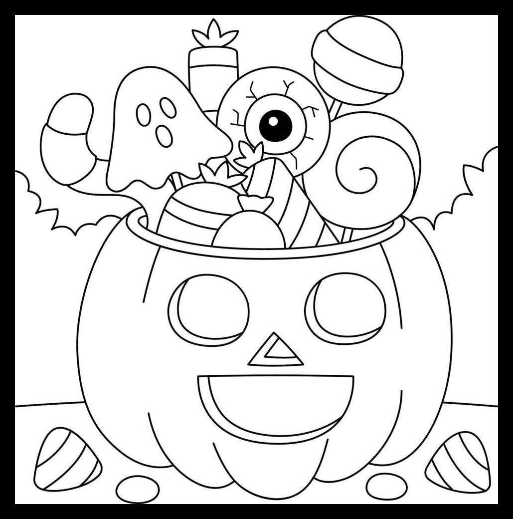 Printable Trick or Treat Coloring Pages 19