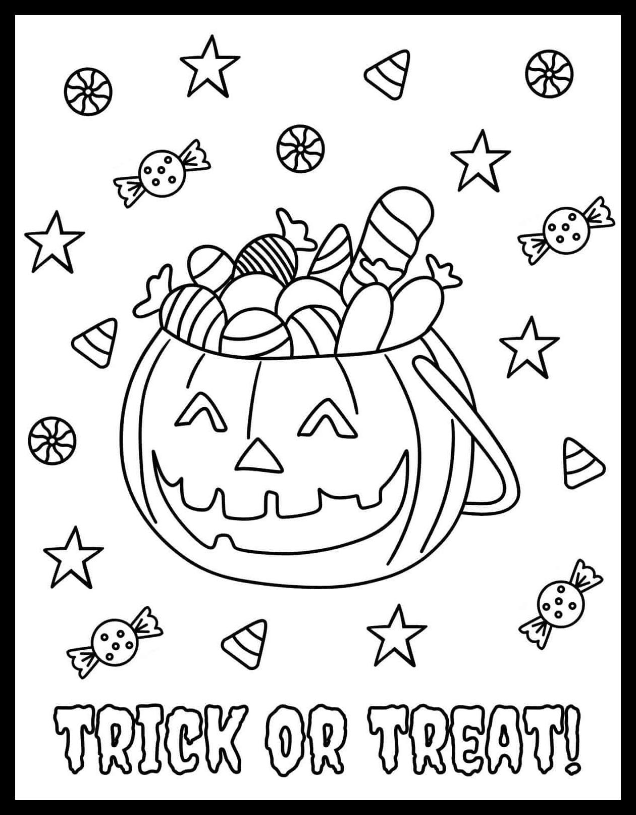 Printable Trick or Treat Coloring Pages 20