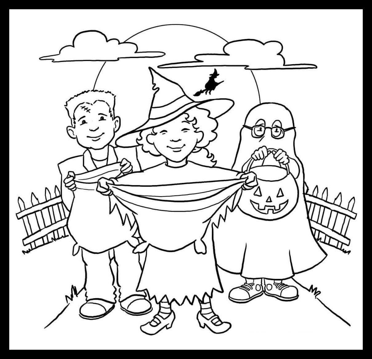 Printable Trick or Treat Coloring Pages 21