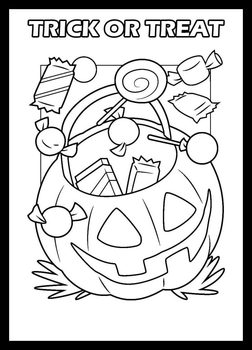 Printable Trick or Treat Coloring Pages 28