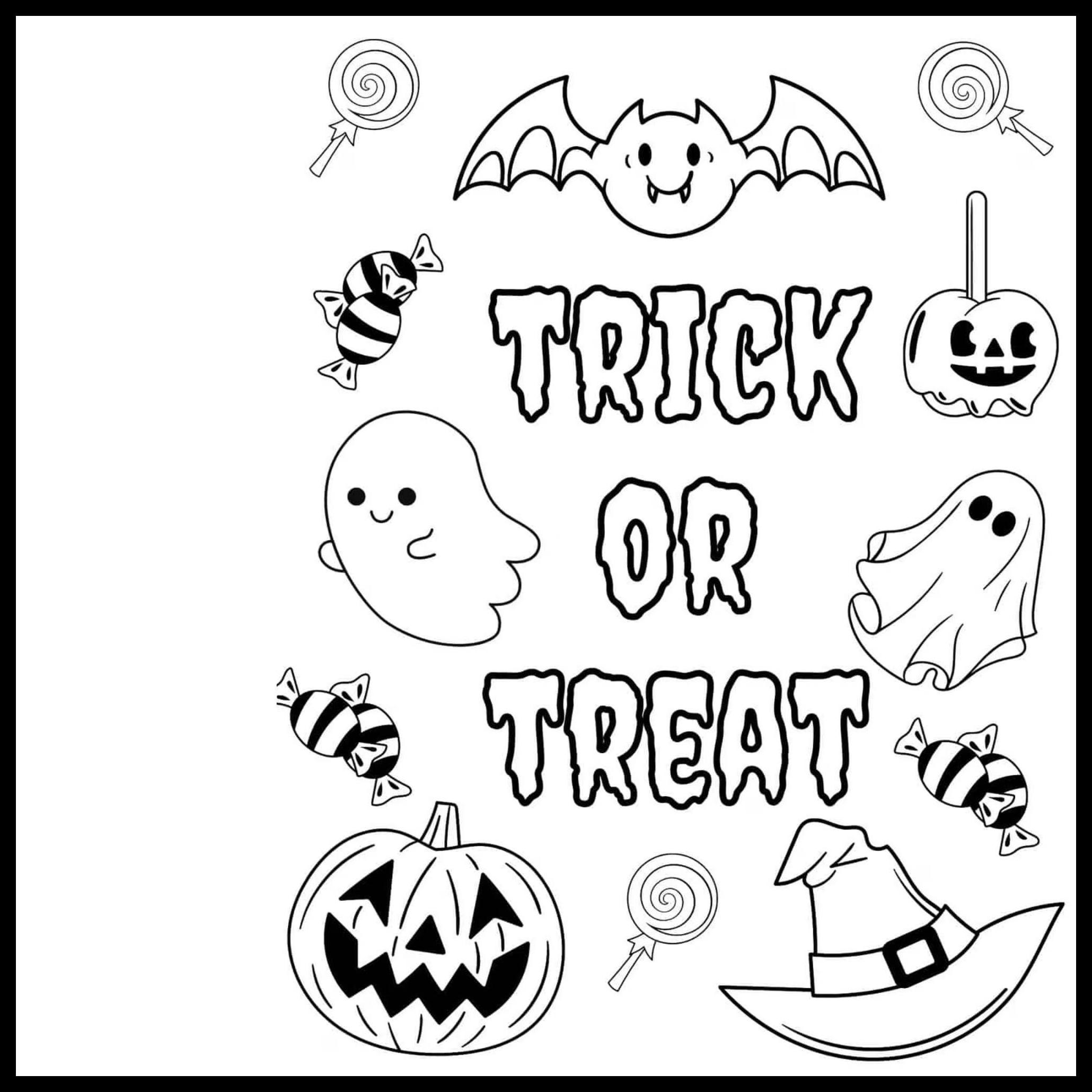 Printable Trick or Treat Coloring Pages 5