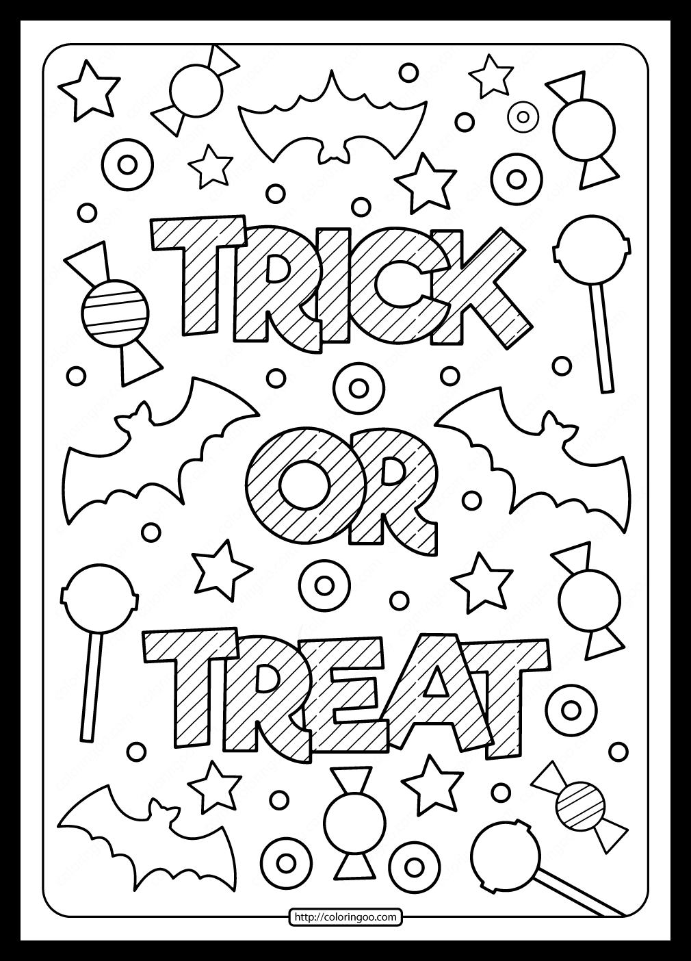 Printable Trick or Treat Coloring Pages 6