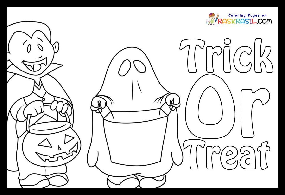 Printable Trick or Treat Coloring Pages 7