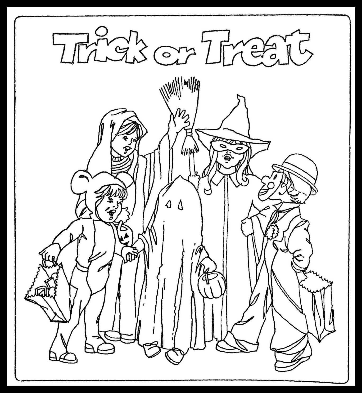 Printable Trick or Treat Coloring Pages 8