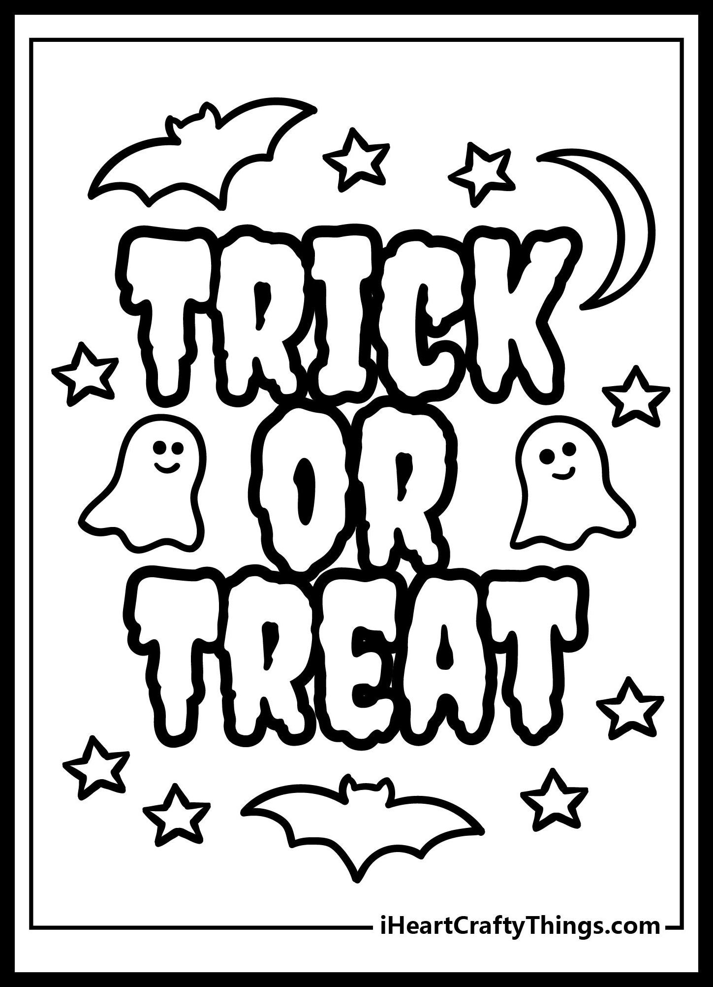 Printable Trick or Treat Coloring Pages 9