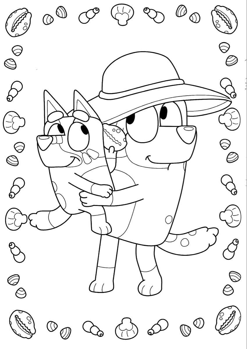 15+ Bluey Coloring Pages