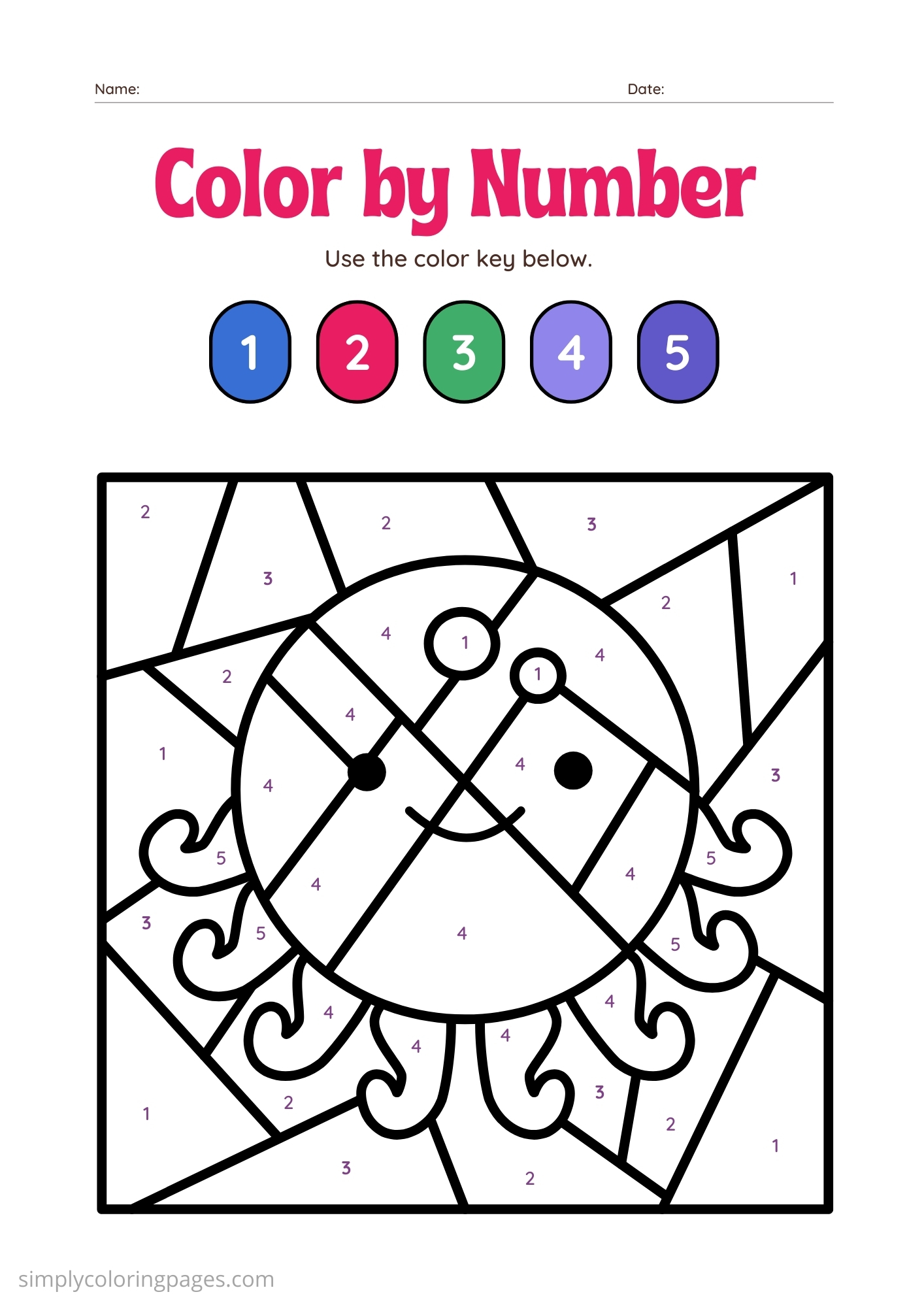 25+ Coloring by Number For Kids