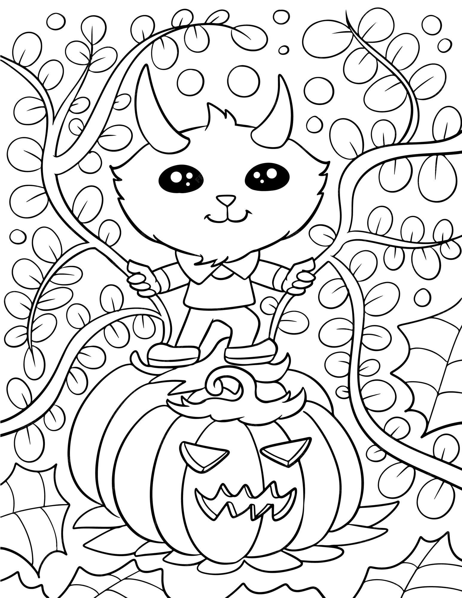 30+ Cute Halloween Coloring Pages