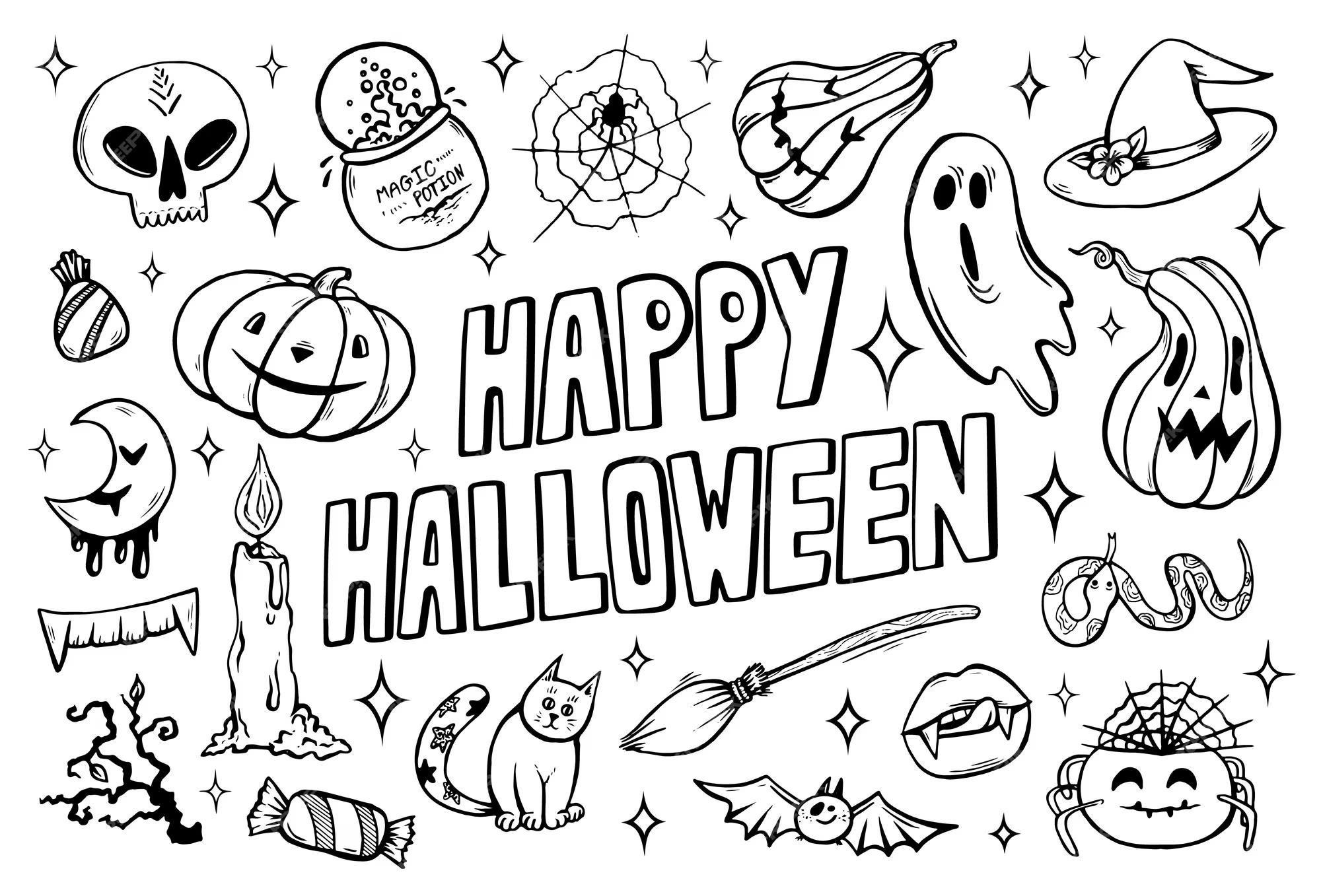 25+ Cute Halloween Coloring Pages