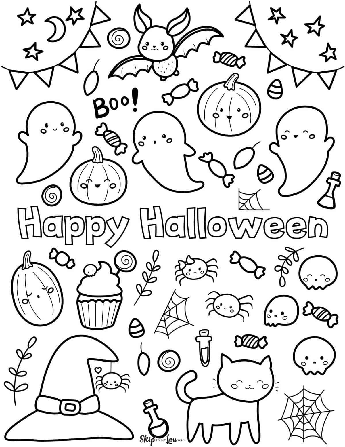 20+ Cute Halloween Coloring Pages