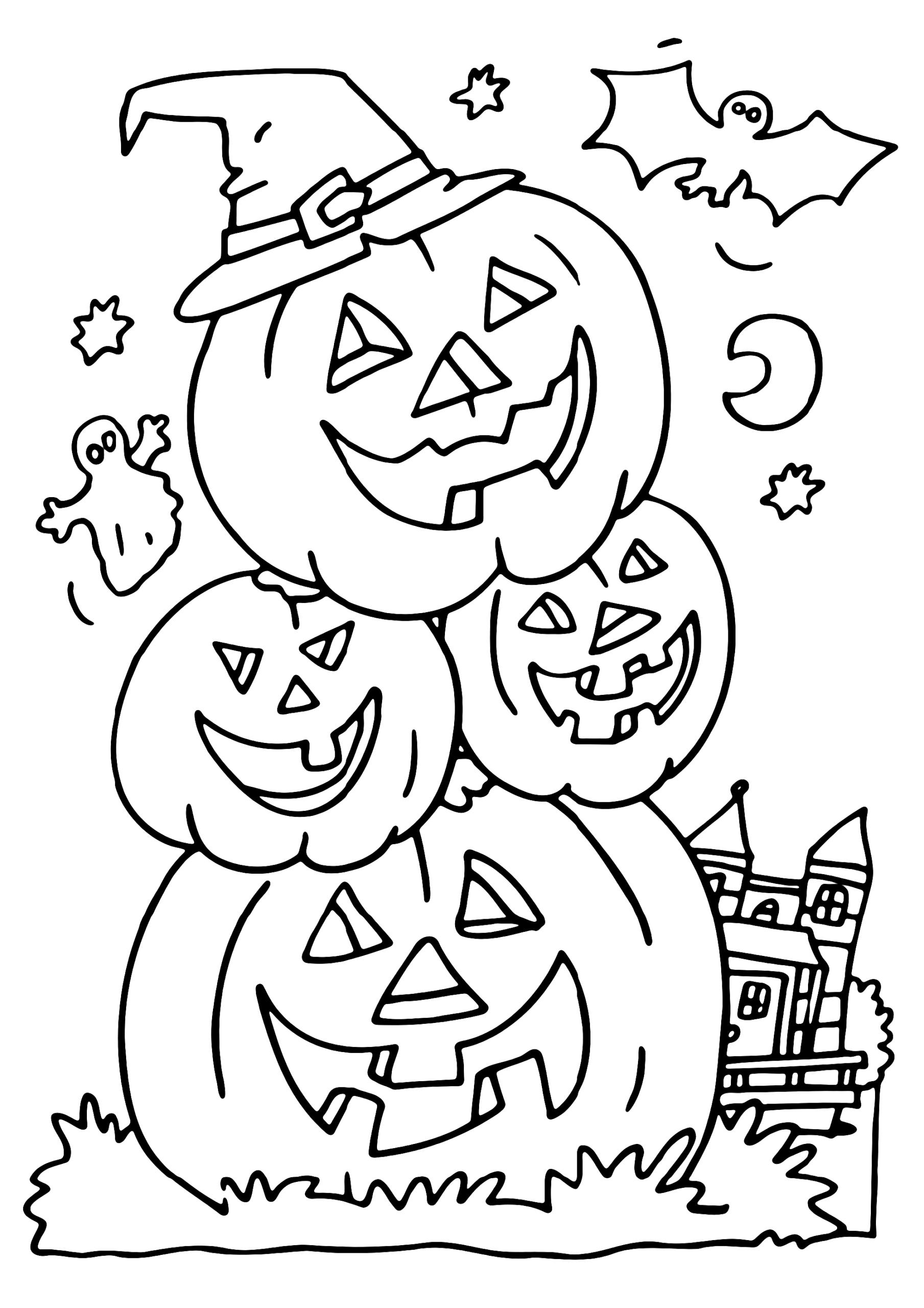 25+ Cute Halloween Coloring Pages