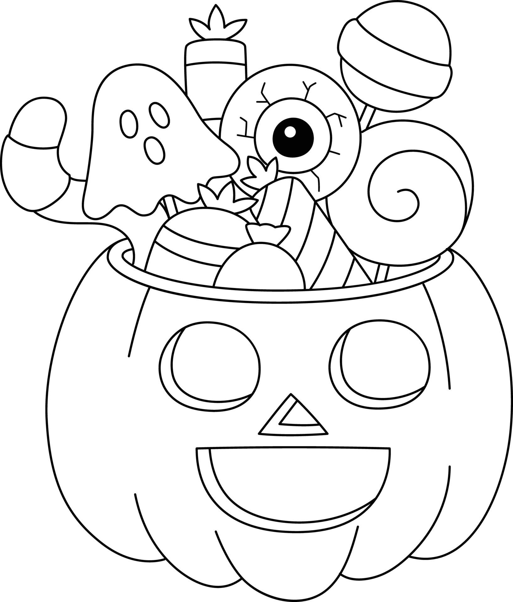 30+ Cute Halloween Coloring Pages