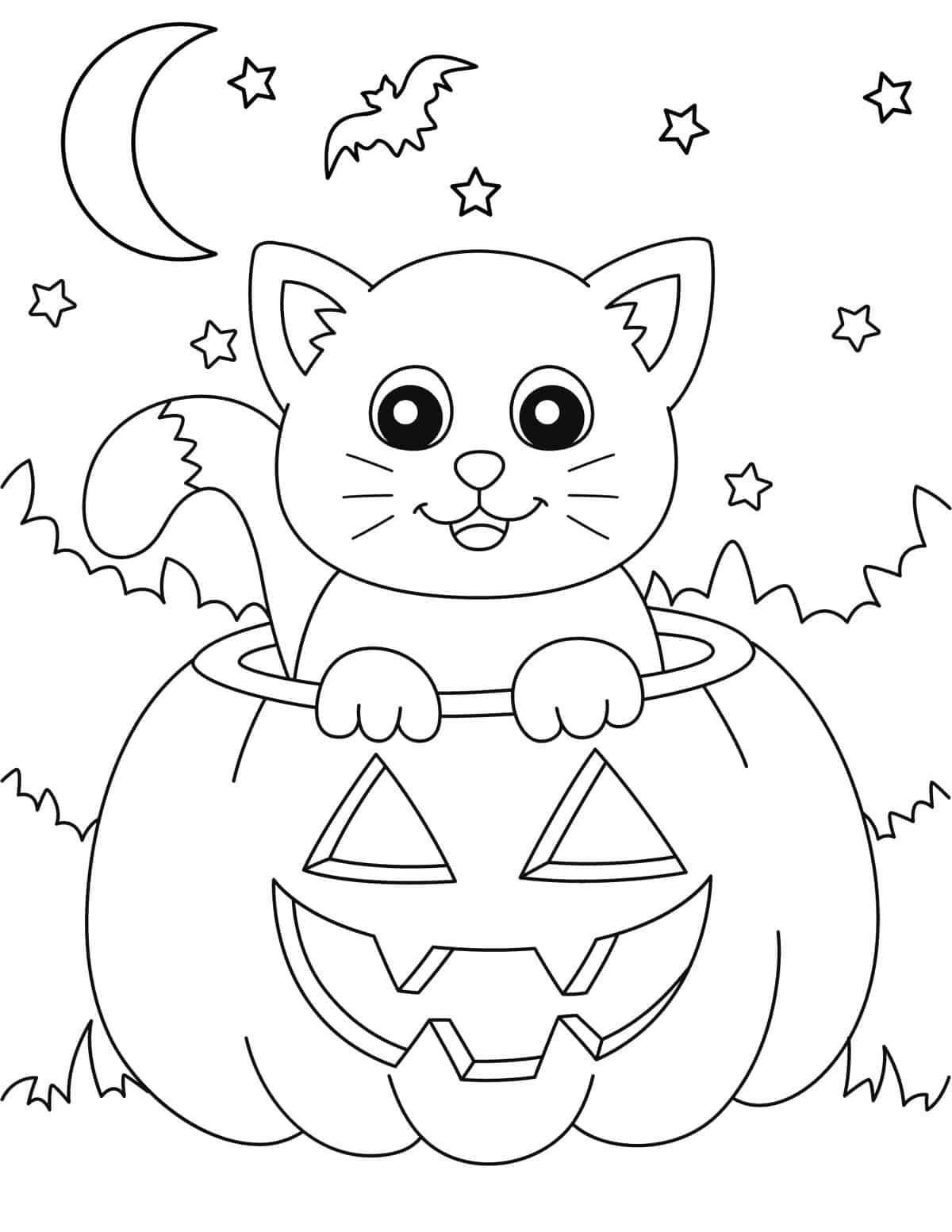 25+ Cute Halloween Coloring Pages