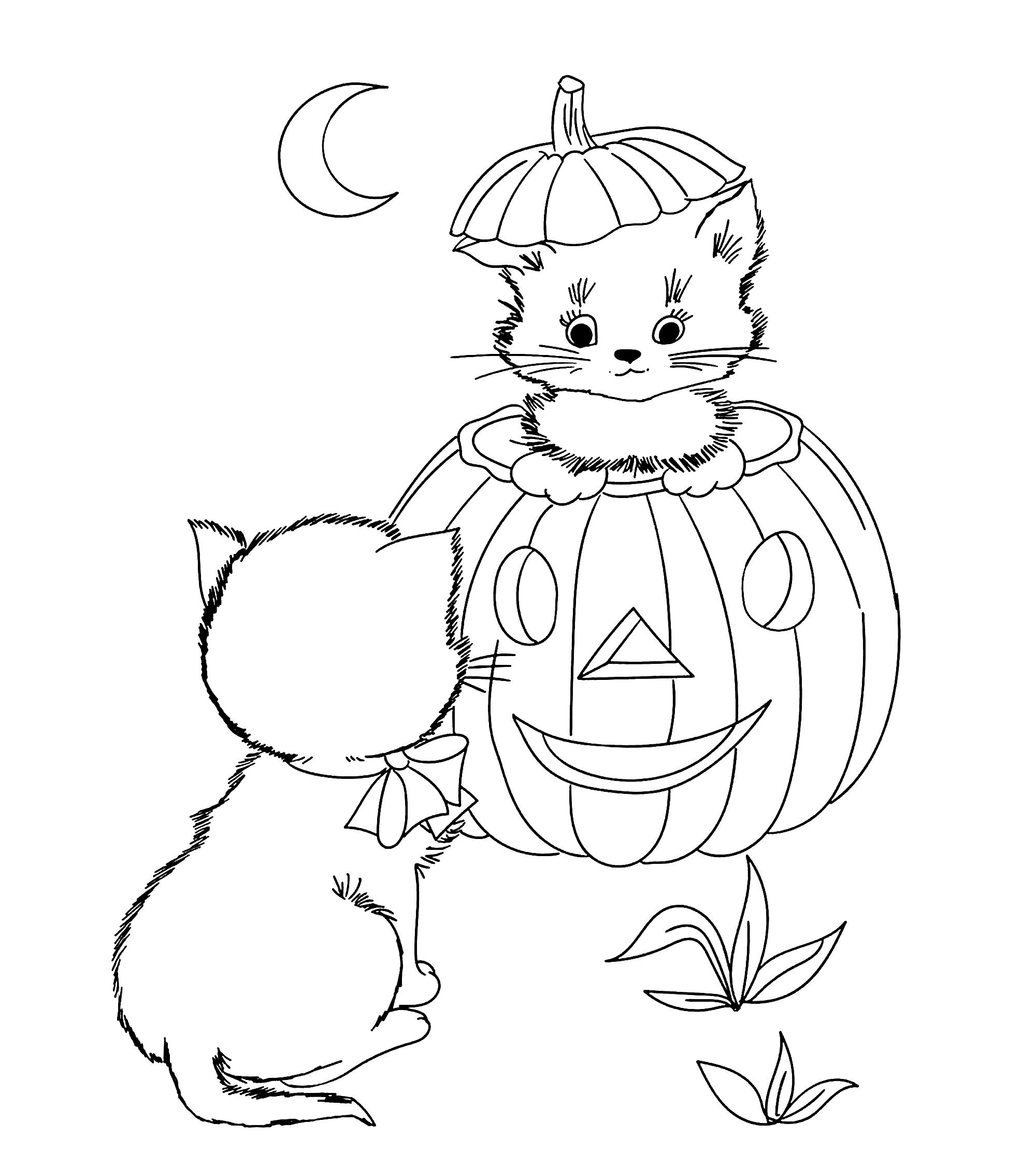 30+ Cute Halloween Coloring Pages