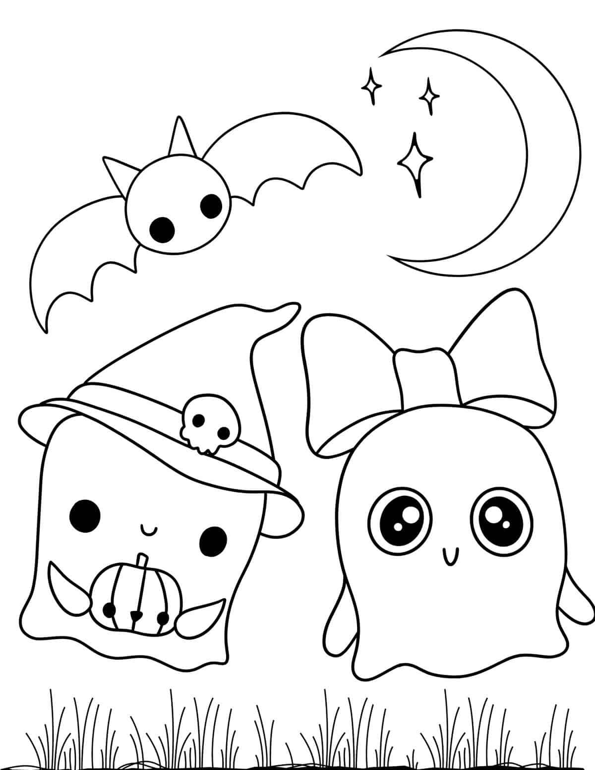 25+ Cute Halloween Coloring Pages