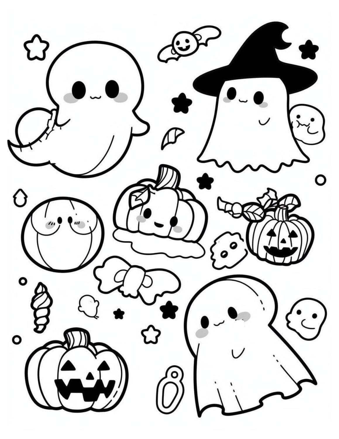 25+ Cute Halloween Coloring Pages