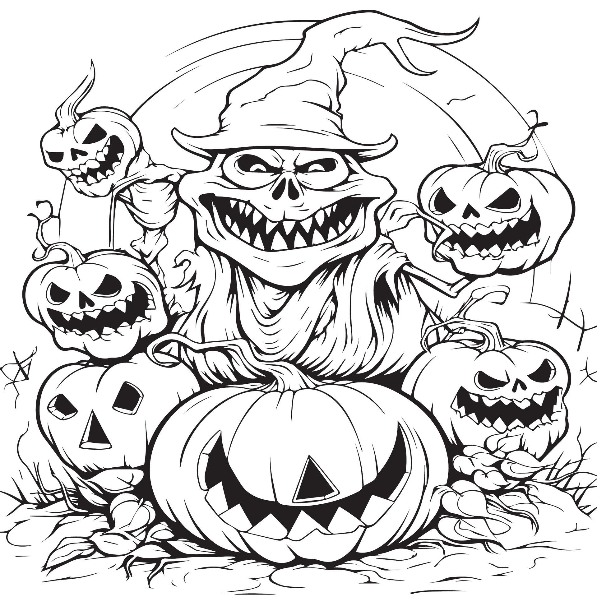 30+ Cute Halloween Coloring Pages