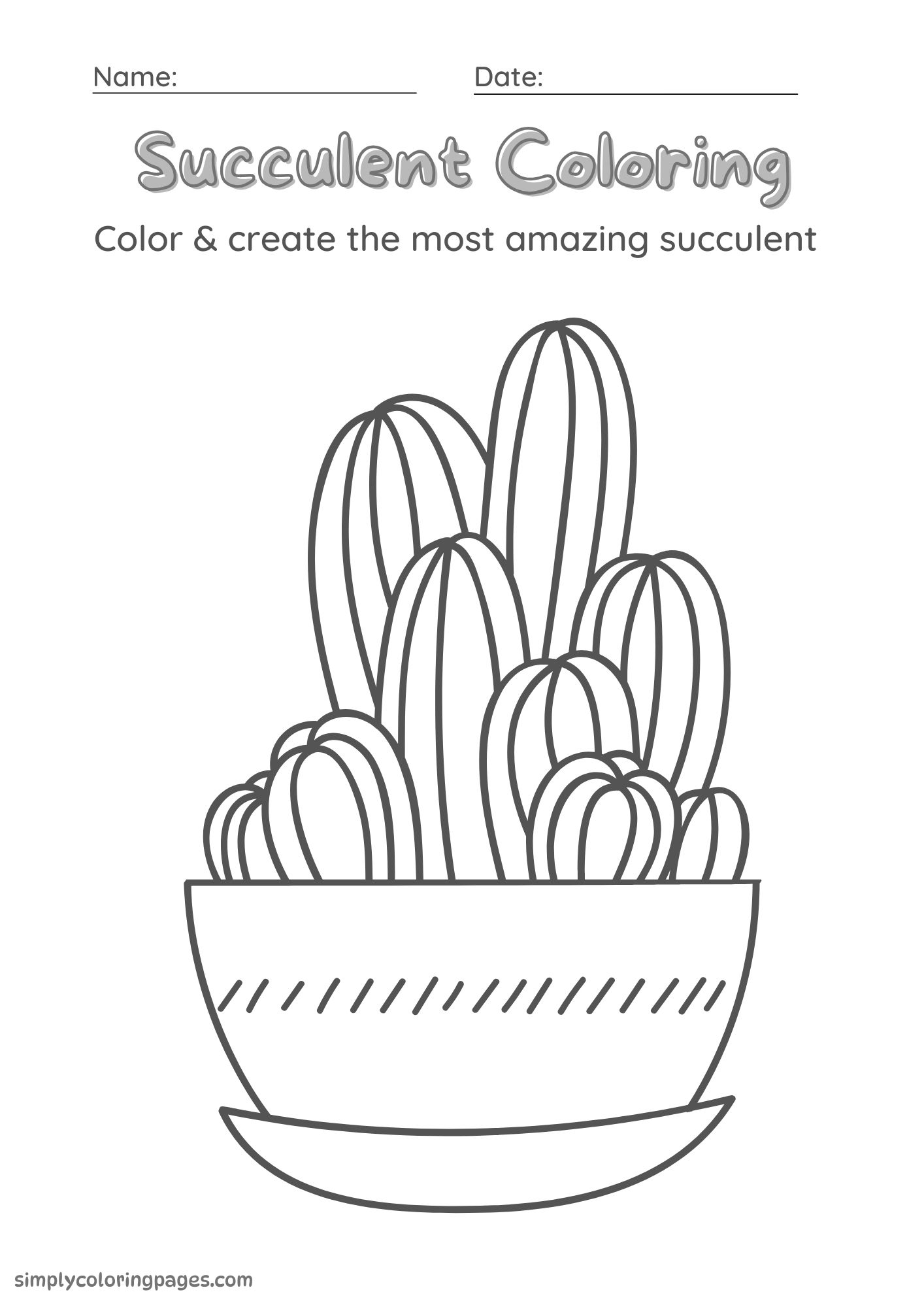 25+ Succulent Coloring Pages for Kids