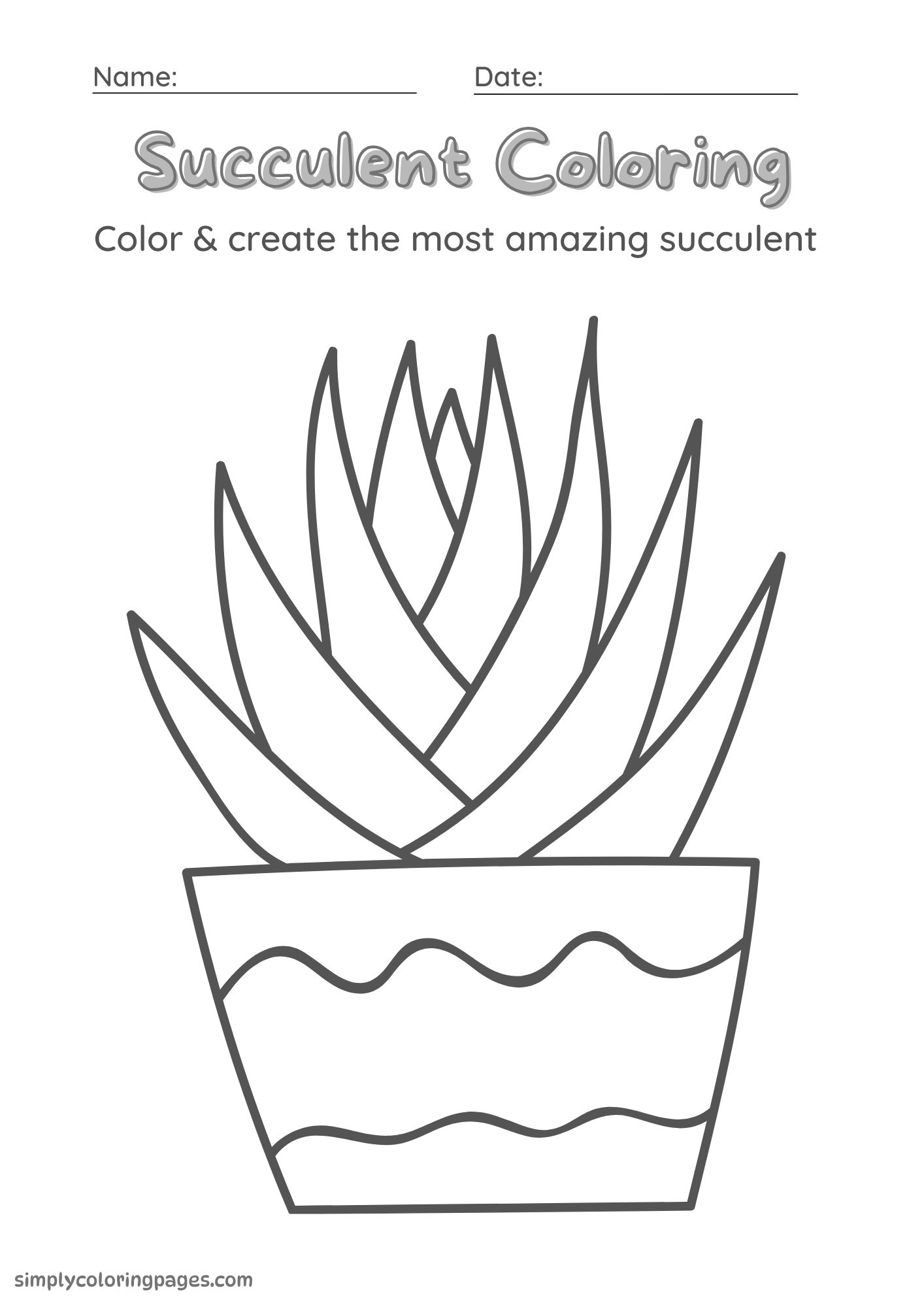 20+ Succulent Coloring Pages for Kids