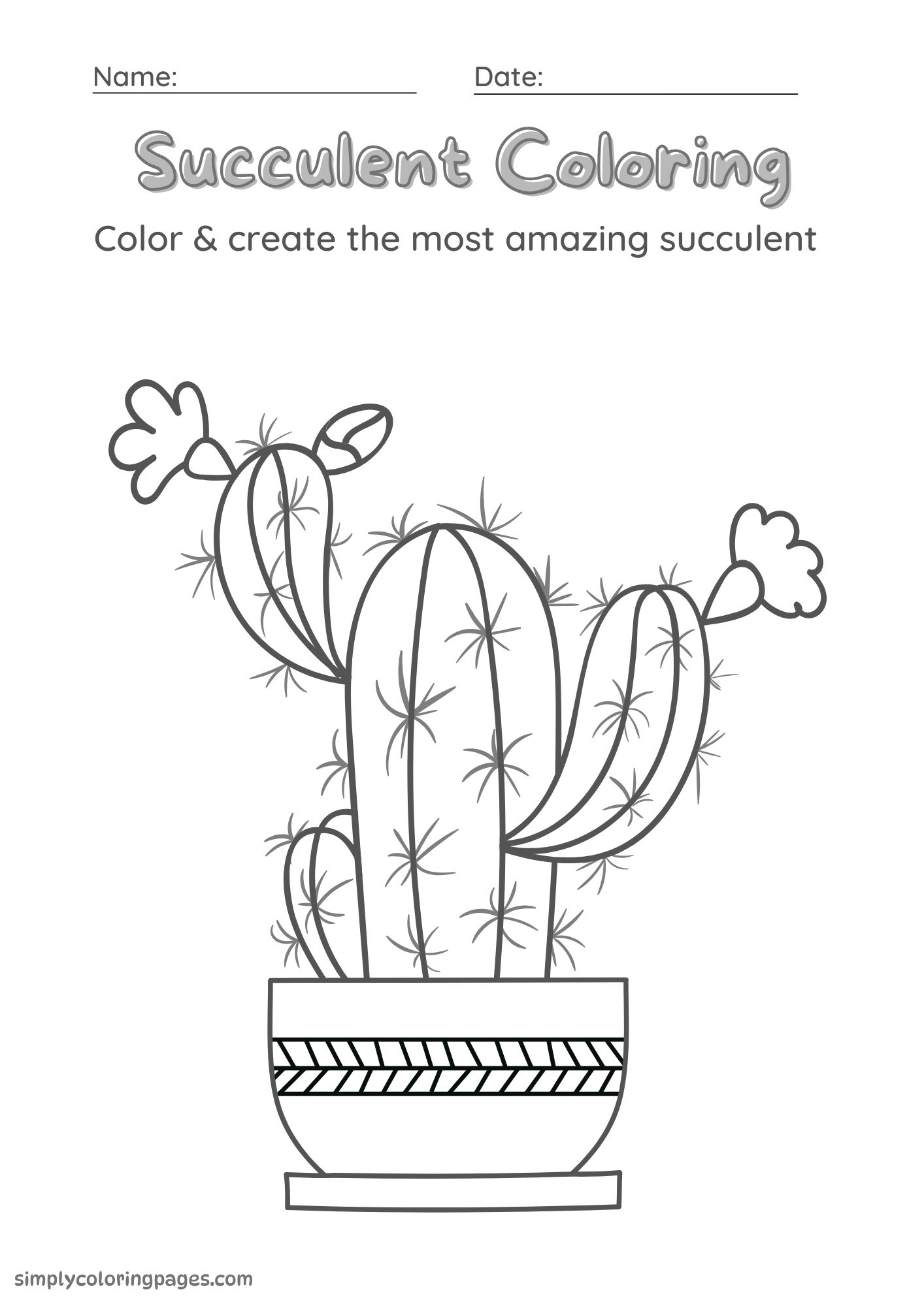 20+ Succulent Coloring Pages for Kids