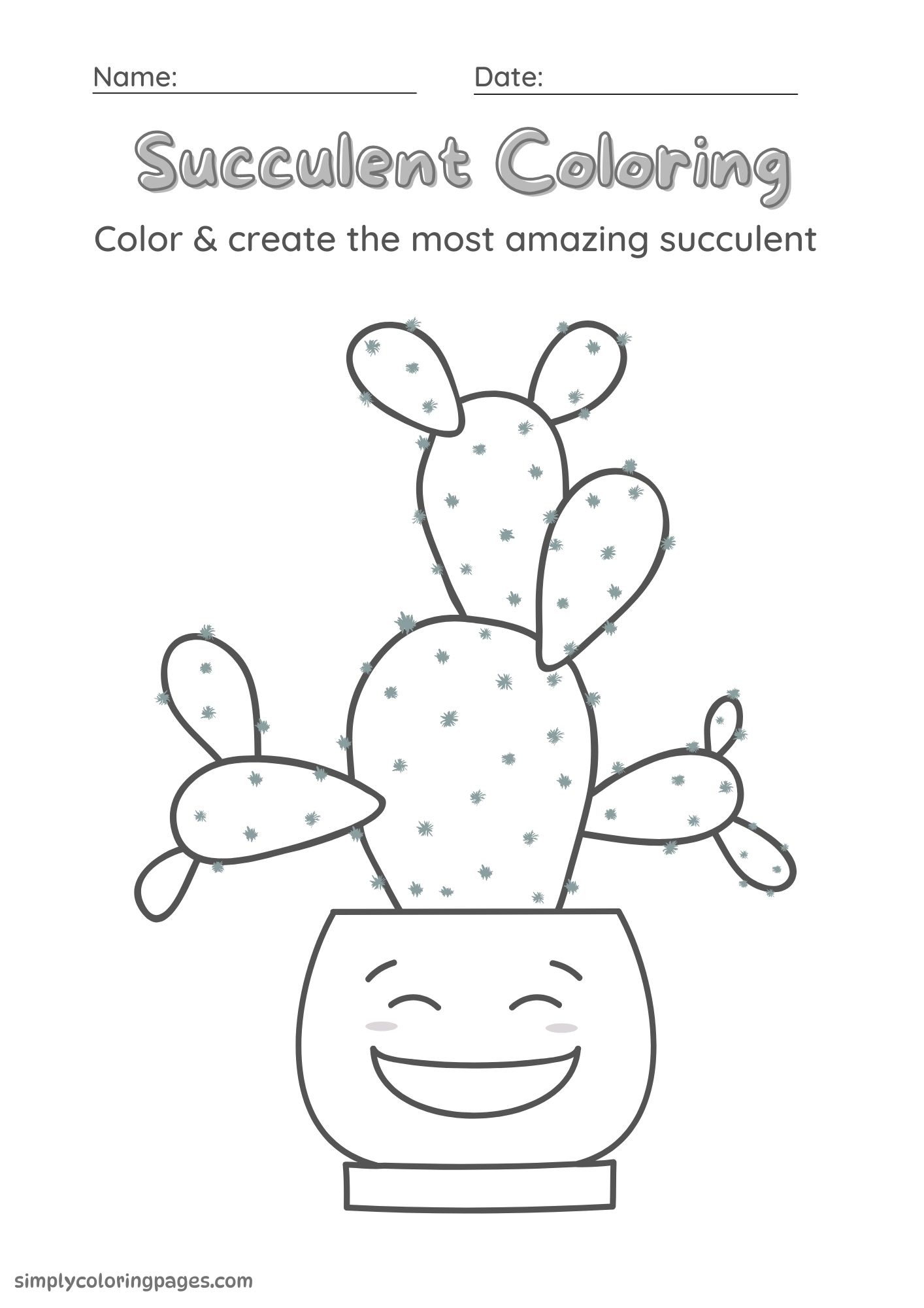 20+ Succulent Coloring Pages for Kids