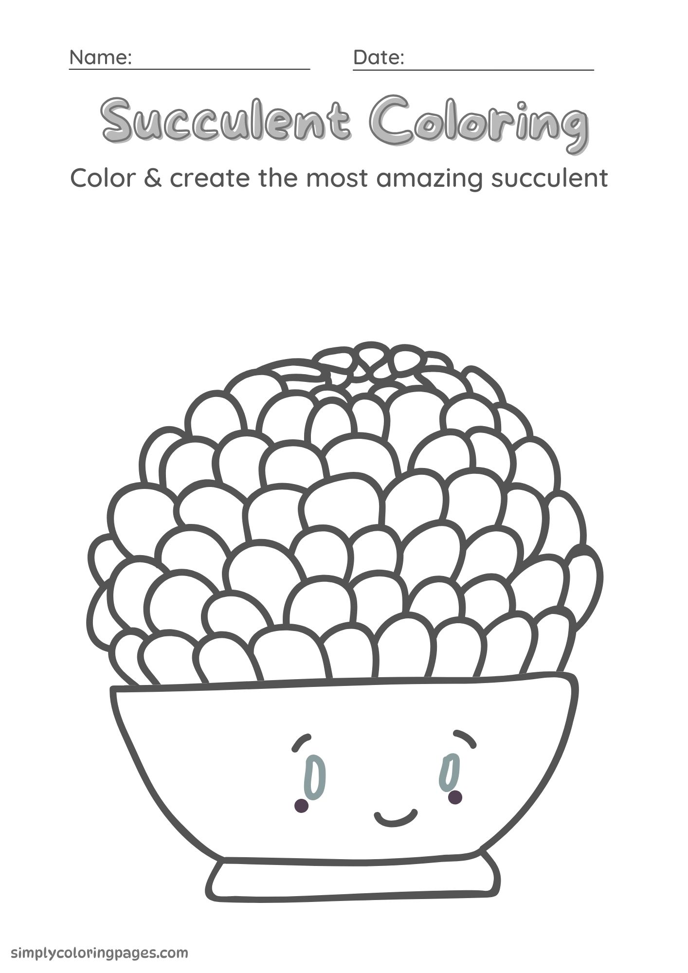 20+ Succulent Coloring Pages for Kids