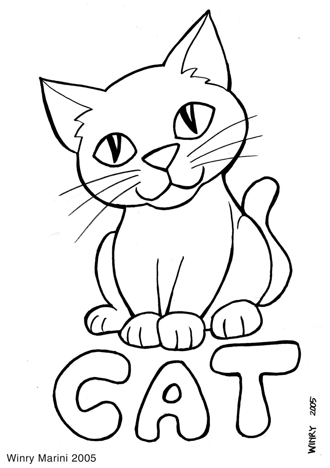 20 Cat family coloring sheet