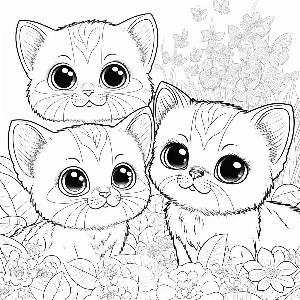 30 Printable cat coloring sheet