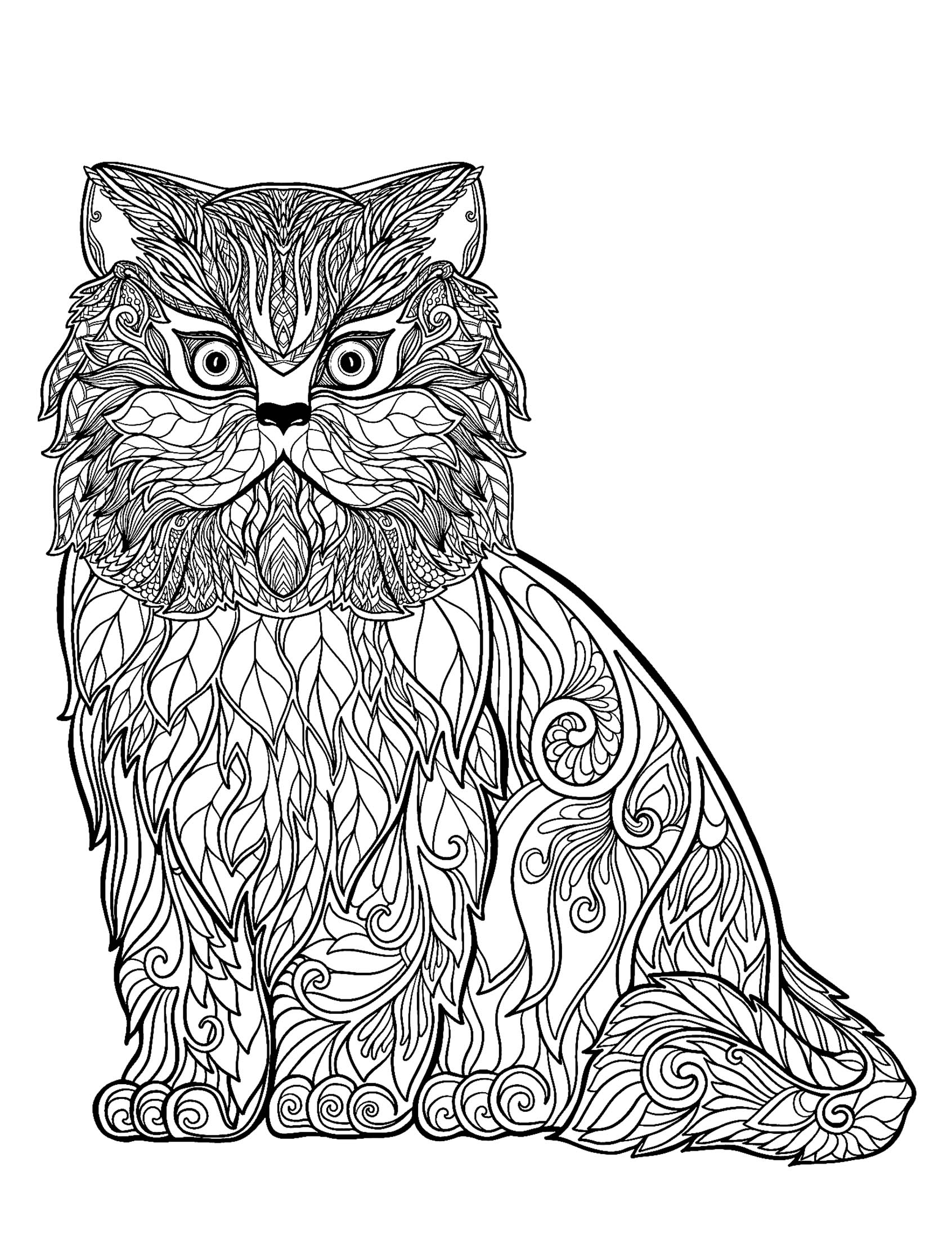 35 Happy cat coloring sheet