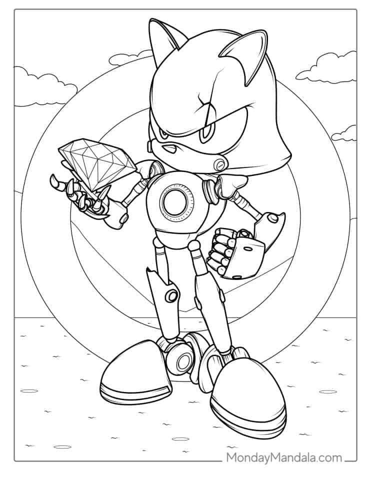 Animated Metal Sonic Coloring Pages