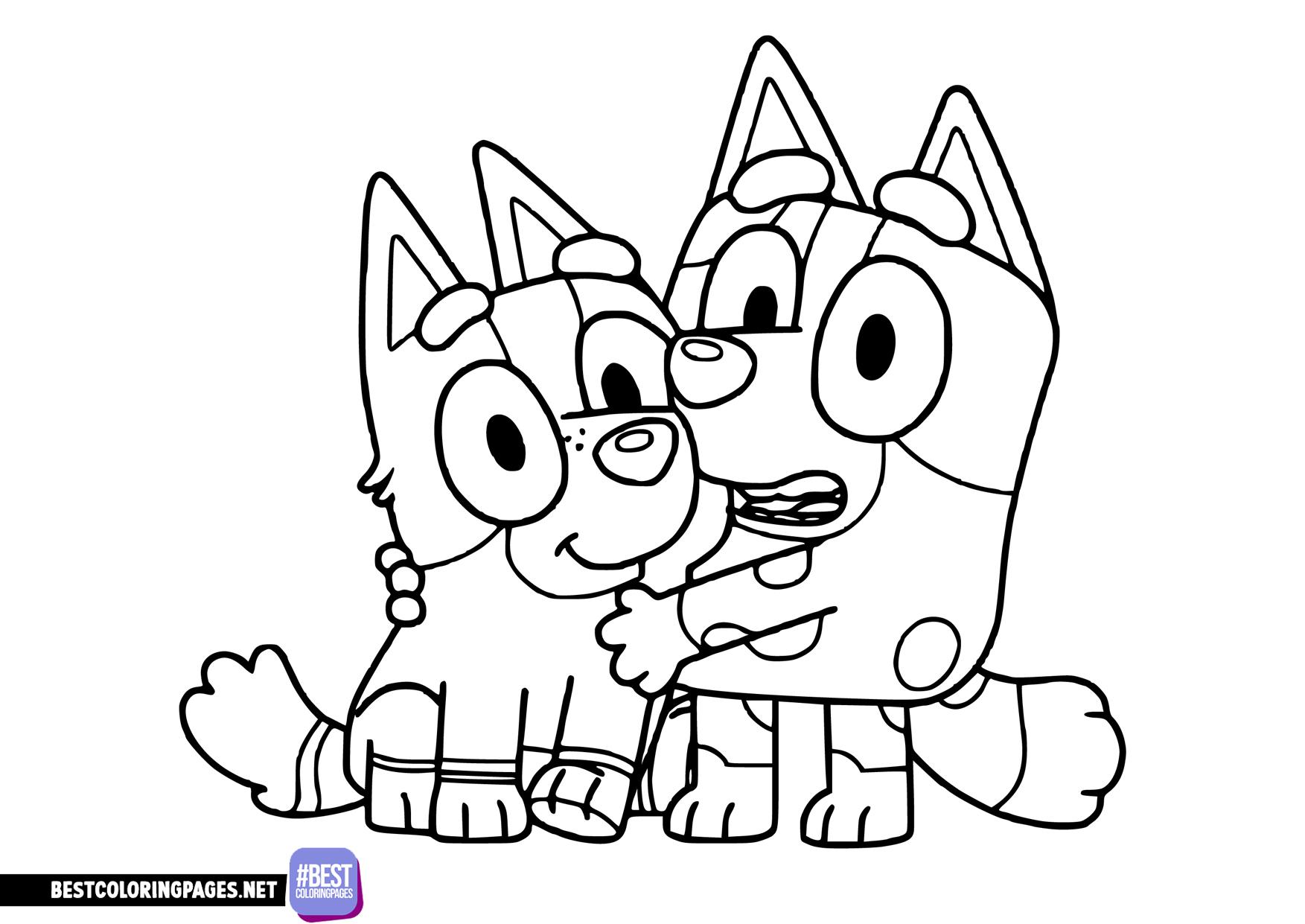 Bluey And Bingo Coloring Pages