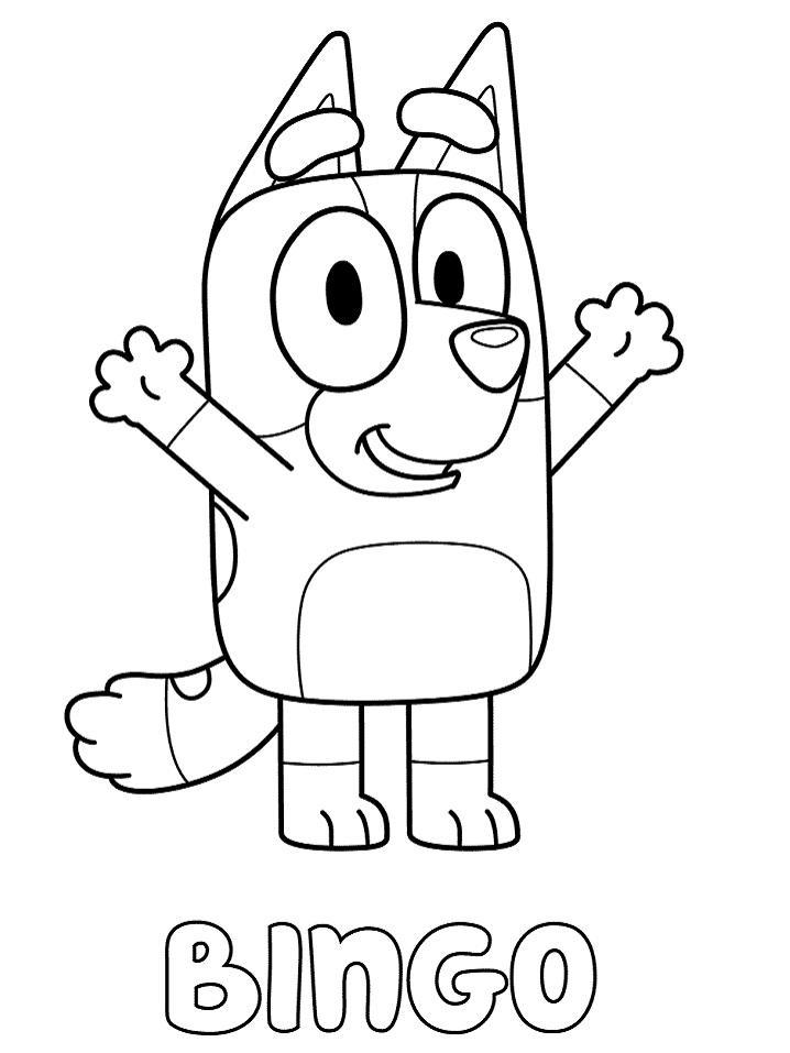 Bluey And Bingo Halloween Coloring Pages