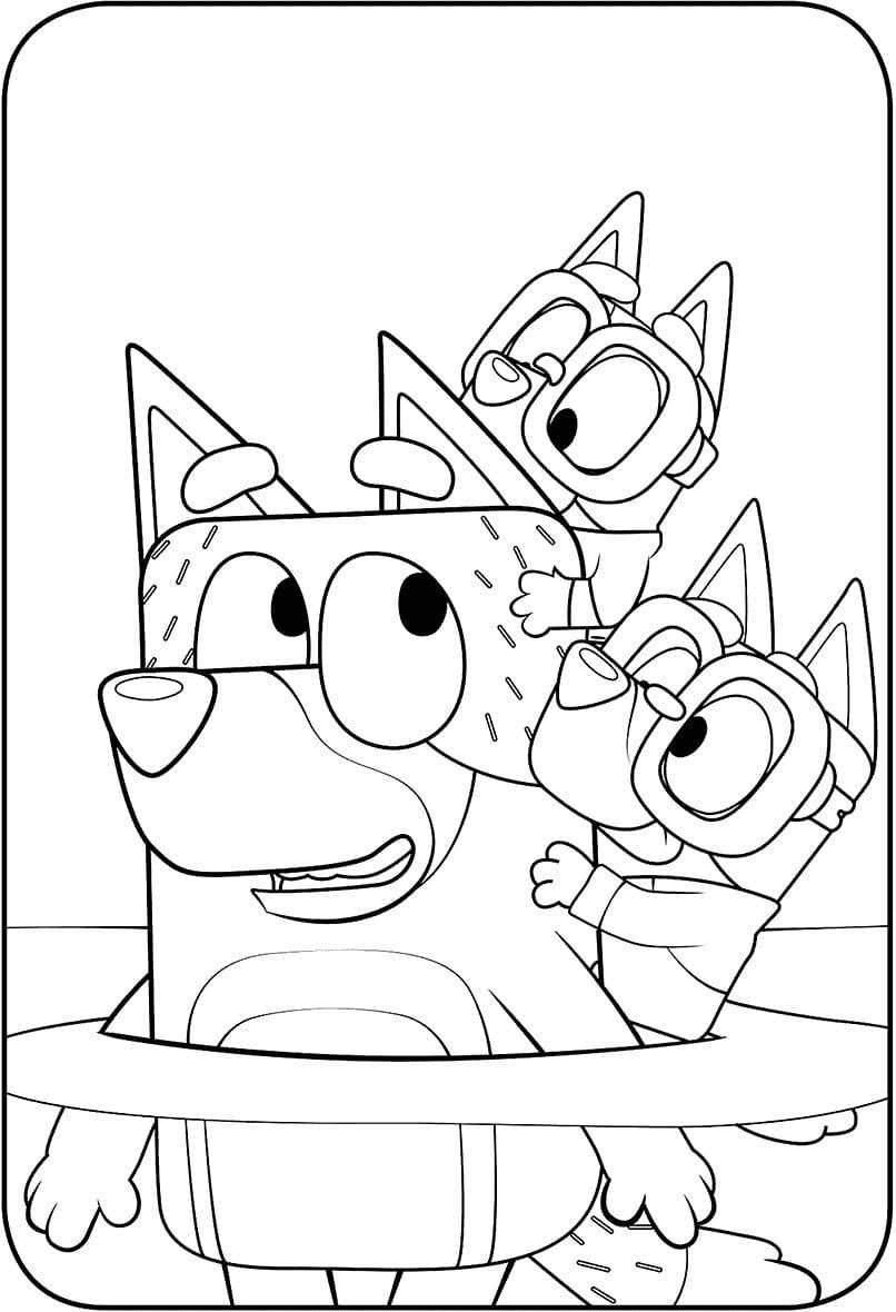 Bluey And Dad Coloring Pages