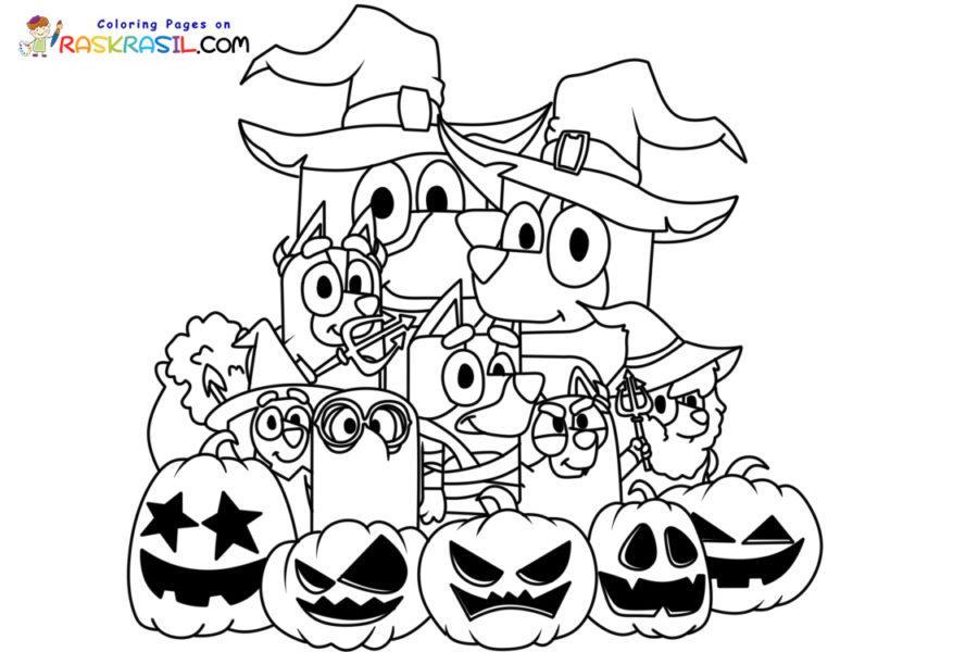 Bluey Coloring Pages Free Halloween