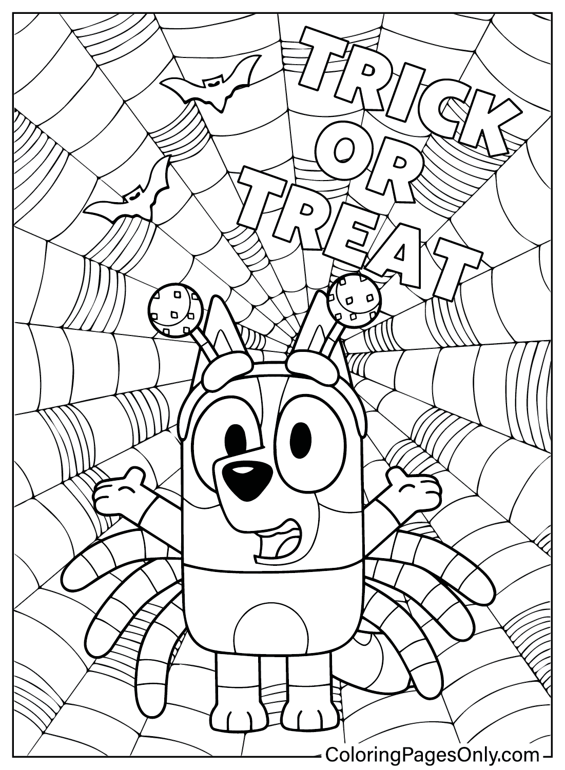 Bluey Coloring Pages Halloween Bluey