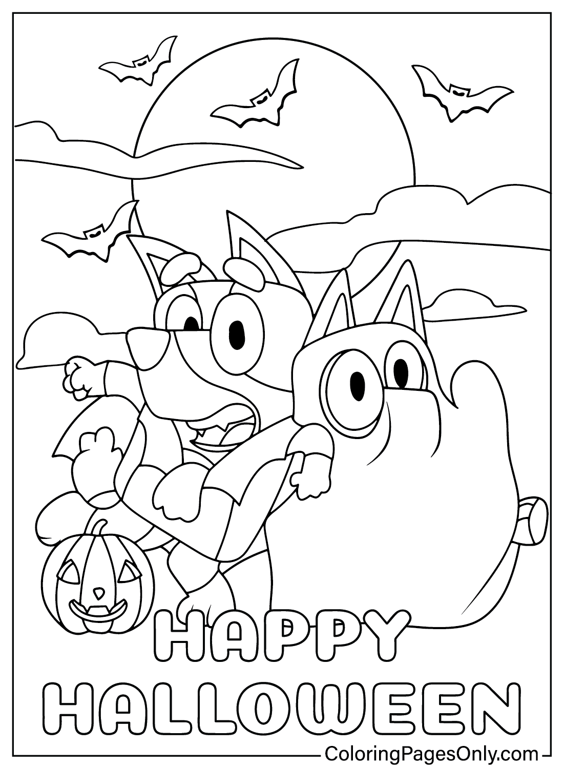 Bluey Coloring Pages Halloween Characters