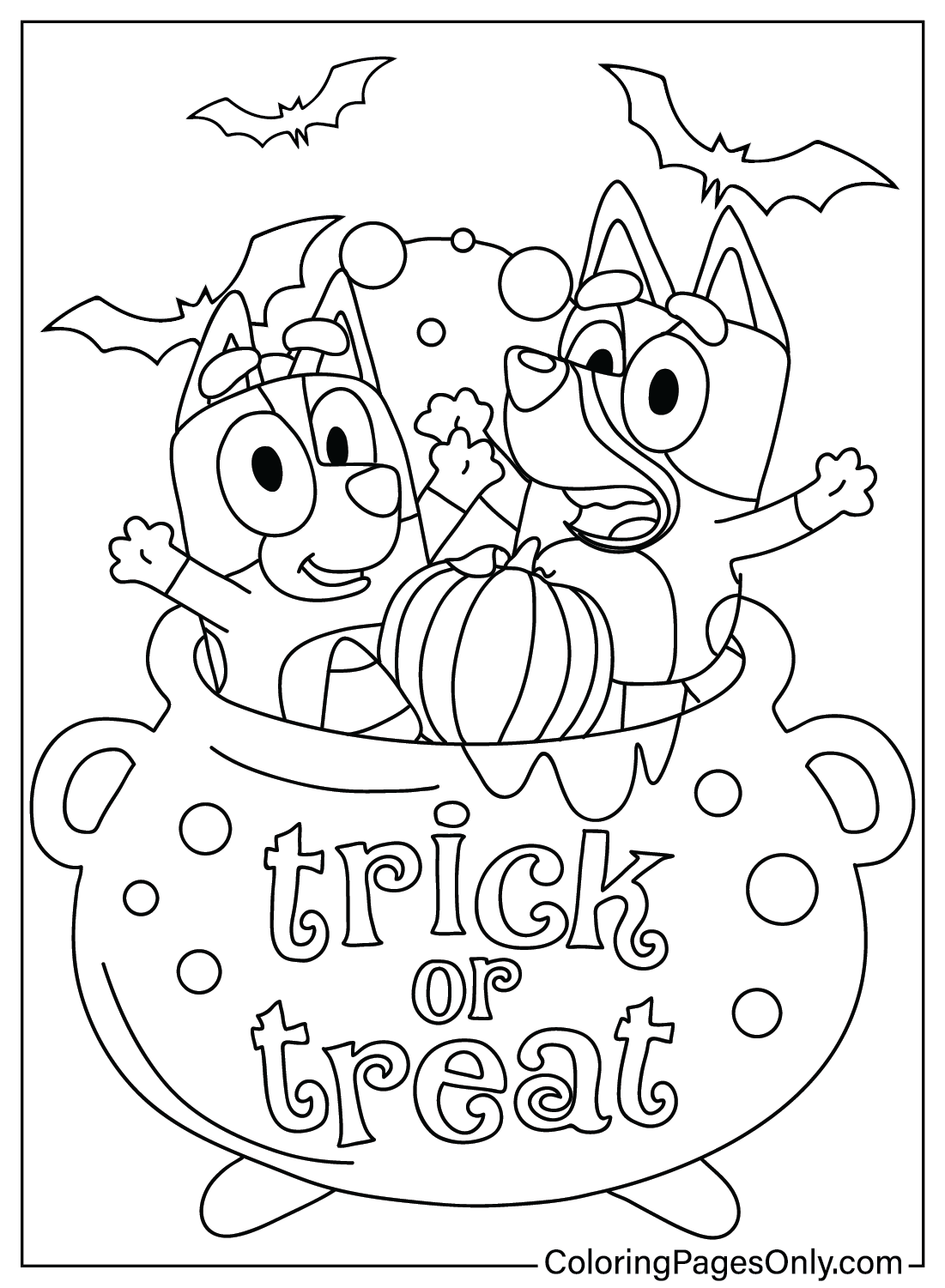 Bluey Coloring Pages Halloween Day