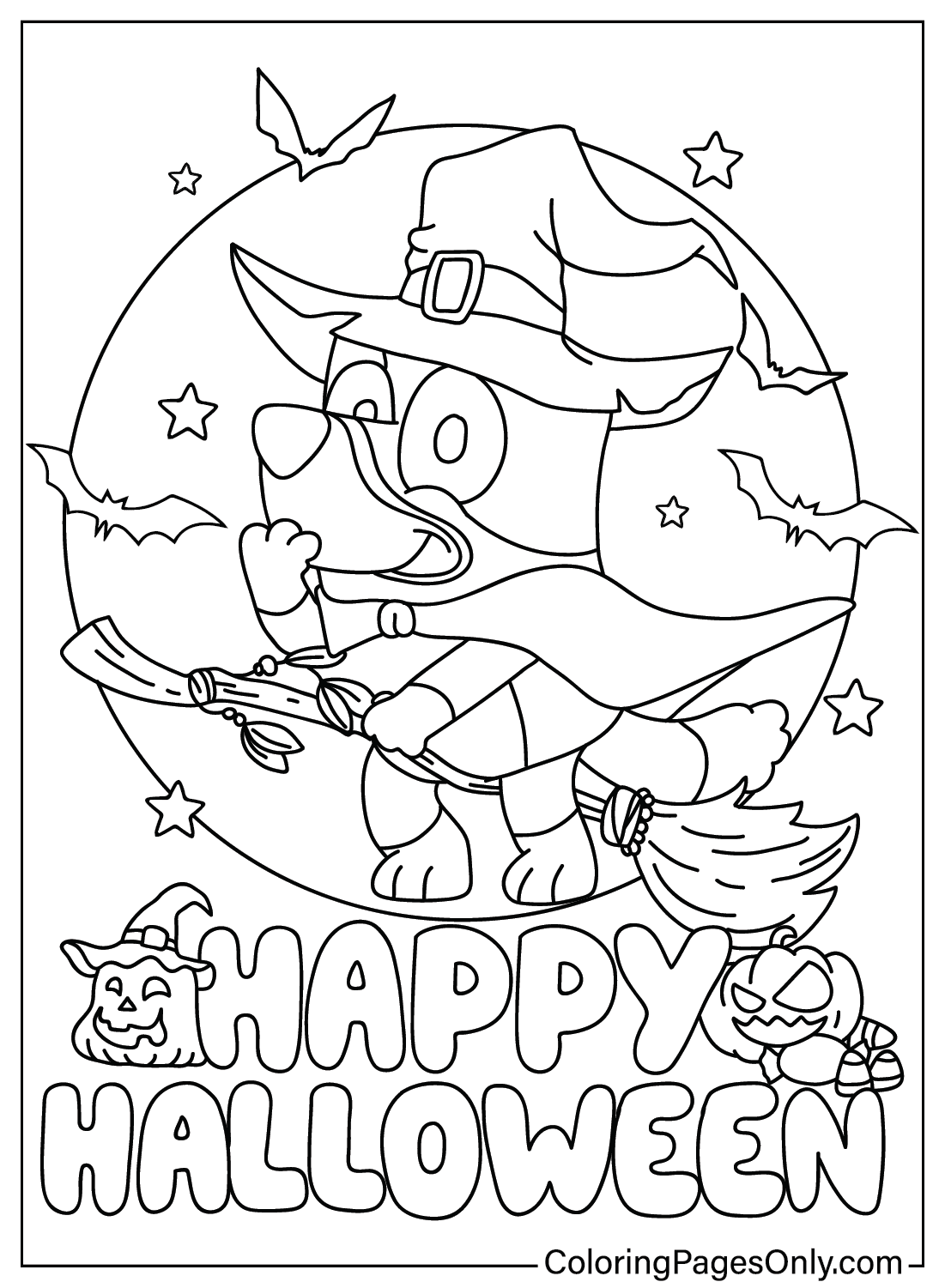 Bluey Coloring Pages Halloween Ends