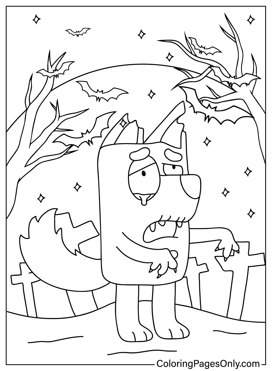 Bluey Coloring Pages Halloween Free Download